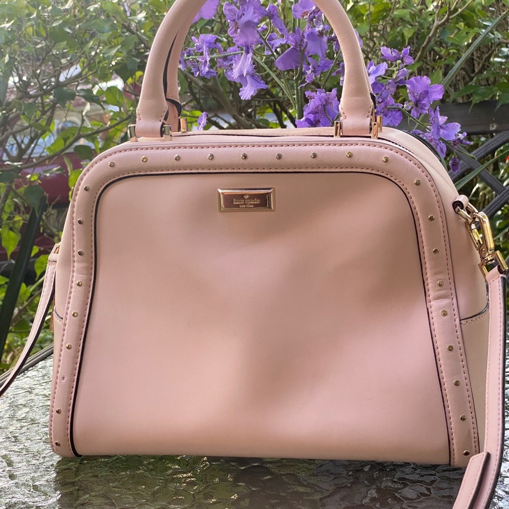 Kate Spade Pink Studded Satchel Tote Crossbody - Picture 1 of 16